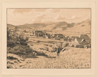 Vue de Bernau avec un voyageur