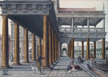 Fantaisie architecturale avec des figures