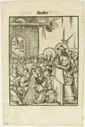 Le Christ prêchant, tiré de Leben Jesu Christi, planche 19 de Gravures sur bois tirées de livres du XVIe siècle
