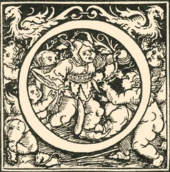 O - Un alphabet par Hans Weiditz, c1520-1521, 1908