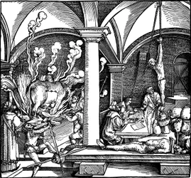Torture. Illustration du livre Phisicke Against Fortune de Pétrarque, 1532