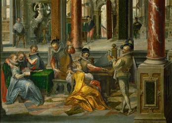 Architecture de palais avec musiciens