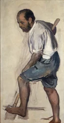 Homme creusant. Étude pour les fresques de la Station zoologique de Naples