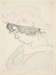 Fille avec un chapeau rose, la sœur de l