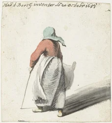 Femme marchant, vue de dos