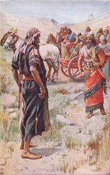 Élie et Achab, illustration de Pictures That Teach The Crown Series, 1920