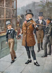 M. Micawber ramène David chez lui, illustration de 