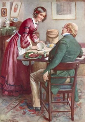 Ruth Pinch prépare un pudding