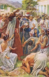 Saint Paul à Lystre, illustration de Harold Copping Pictures: The Crown Series, c.1920s