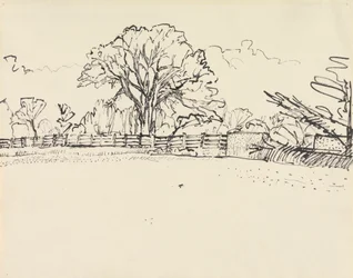 Paysage avec une clôture
