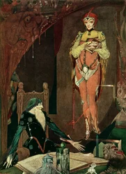 "Y a-t-il quelque chose dans mon pauvre pouvoir pour vous servir?", illustration de Faust par Goethe, traduit par John Anster