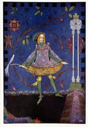 Sur la tombe du père de la princesse poussait alors un rosier - Le porcher "La Princesse et le Porcher" - dans "Contes de fées" par Hans Christian Andersen, ill. par Harry Clarke