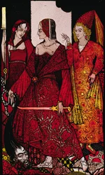 Reines qui coupent les porcs de Glanna... Illustration de Harry Clarke de 