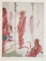 Le Patriote Mourant. "Et les morts vêtus de rouge et les lys de mer au-dessus
 se balancent quand les longs vents soufflent"