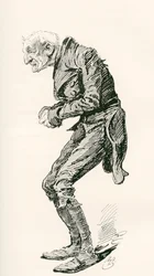 Vieux Chuffey. Illustration par Harry Furniss pour le roman de Charles Dickens 