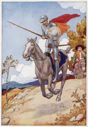 Illustration pour Don Quichotte (lithographie couleur)