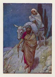 Joseph se leva, prit de nuit le jeune enfant et sa mère et partit pour l