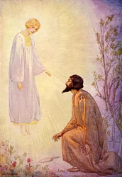 Joseph visité par un bel esprit (lithographie couleur)