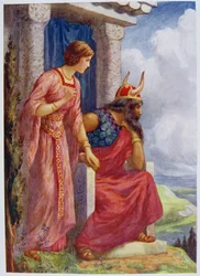 Odin et Frigga" de "Asgard and its King" illustré pour "Children