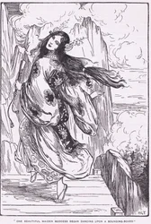 Une belle déesse se met à danser sur une caisse de résonance (La Plaine du Haut Ciel) (litho)