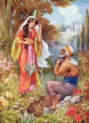 La princesse et les perles, illustration tirée de "Children