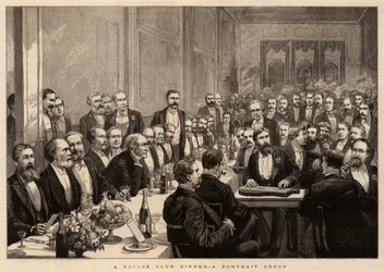Dîner du Savage Club, un groupe de portraits