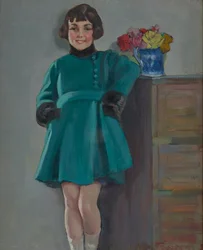 Fille souriante (huile sur panneau)