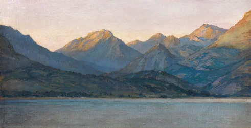 Soirée, les Alpes-Maritimes depuis Cap-Martin