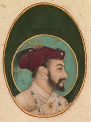 Shah Jahan, vers 1630 (aquarelle opaque, encre et or sur papier)