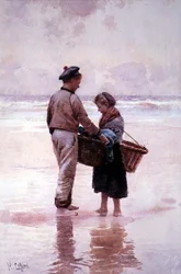 Enfants pêcheurs bretons