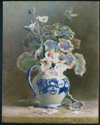 Géraniums dans un pichet en porcelaine, 1875