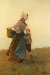 Femme et enfant (aquarelle)