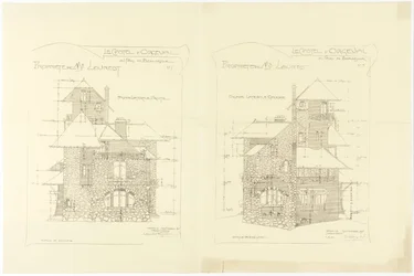 Élévations, Façades latérales droite et gauche, Château d