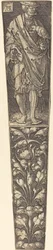 Fourreau de dague avec gentilhomme tenant un perroquet