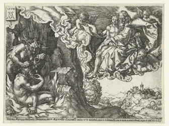 Le riche en enfer voit Abraham avec Lazare