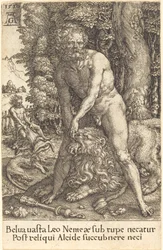 Hercule tuant le lion de Némée