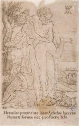 Hercule combattant le dieu-fleuve Achelous, tiré de la série :  Les Travaux d