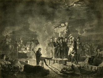 Bivouac de Napoléon sur le champ de bataille de Wagram pendant la nuit du 5-6 juillet 1809