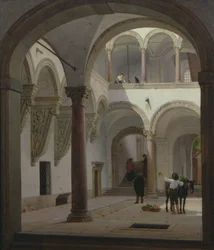 Cour de Palazzo Fava, Bologne, 1874