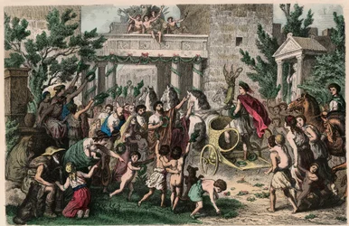 Grèce antique : Accueil du champion olympique dans sa ville natale, 1866