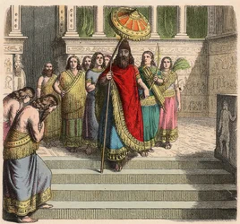 Assyrien : Roi et suite