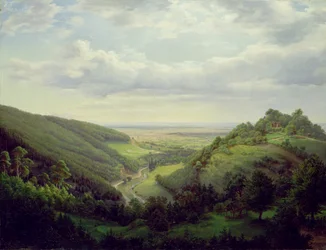 Vue du Château de Heilenberg à Jugenheim sur le Rhin, 1846