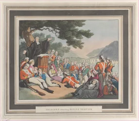 Soldats assistant au service divin, 1er août 1798