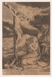 Christ en croix avec Marie Madeleine