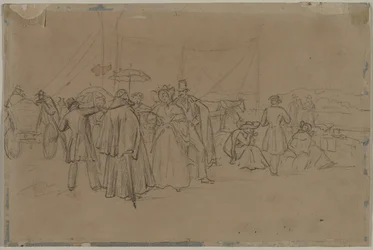 Passagers pour le bateau à vapeur du Rhin recto, deuxième ou troisième quart des années 1800