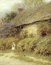 Vieille chaumière à Freshwater, île de Wight