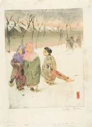 Dans la neige à Tokyo
