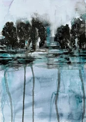 Reflet de la forêt sombre