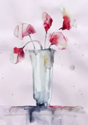 Fleurs délicates aux tons rose aquarelle