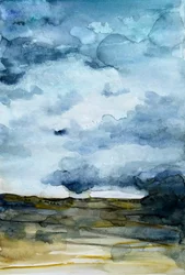 Ciel orageux au-dessus des terres